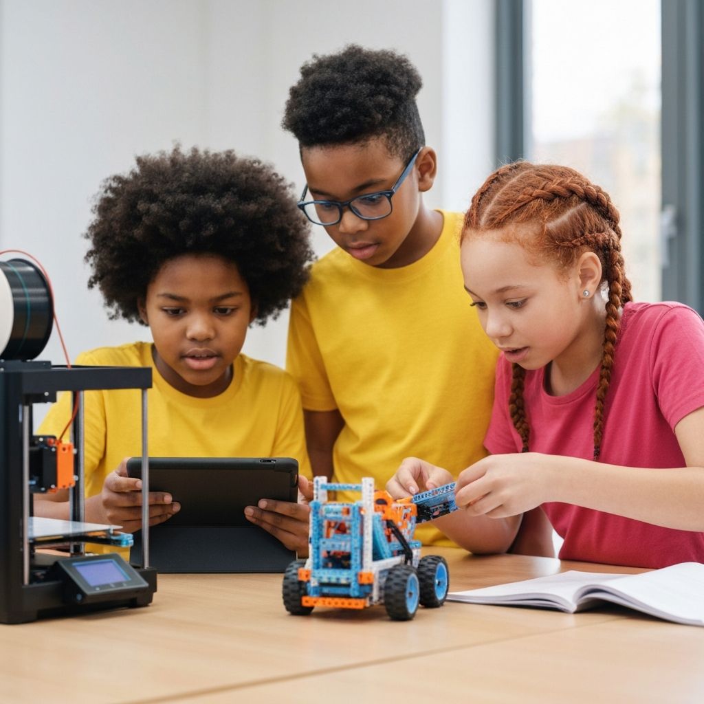 Kids learning STEM and robotics